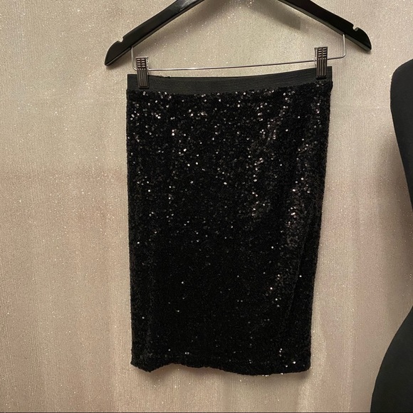XS The Limited Black Sequin Pencil Skirt - Picture 4 of 5